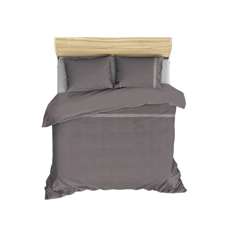 Set lenjerie bumbac jacquard Jasmin - Gri, 200x220 cm, 4 fete de perna [3]