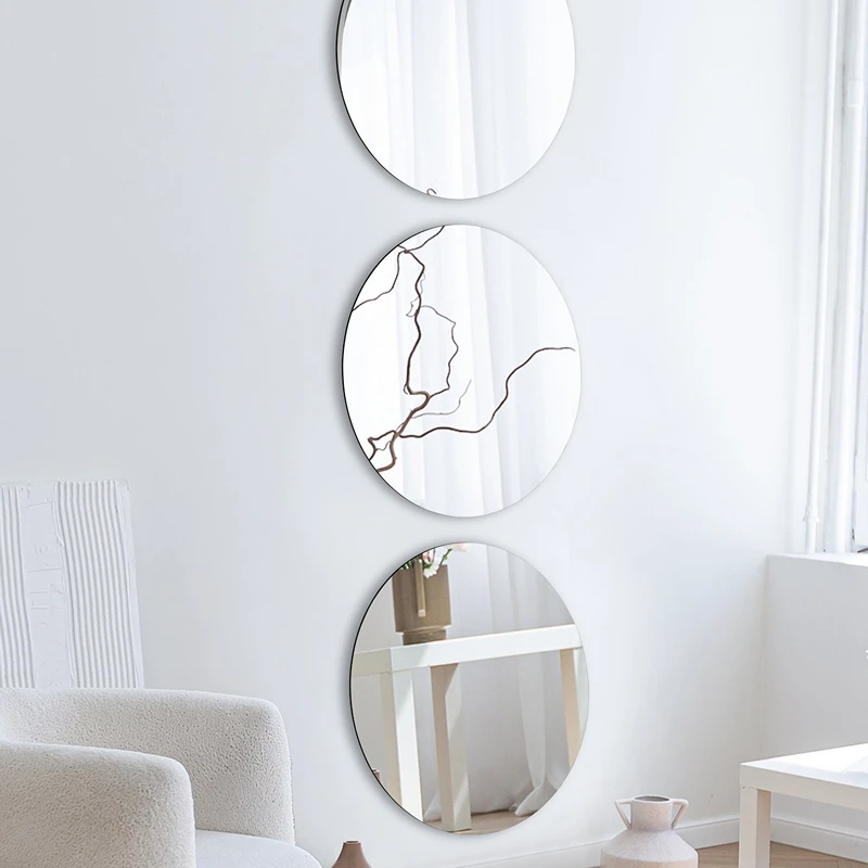 Set oglinzi rotunde, argintii, 40 cm diametru, acrilice, 3 buc [2]