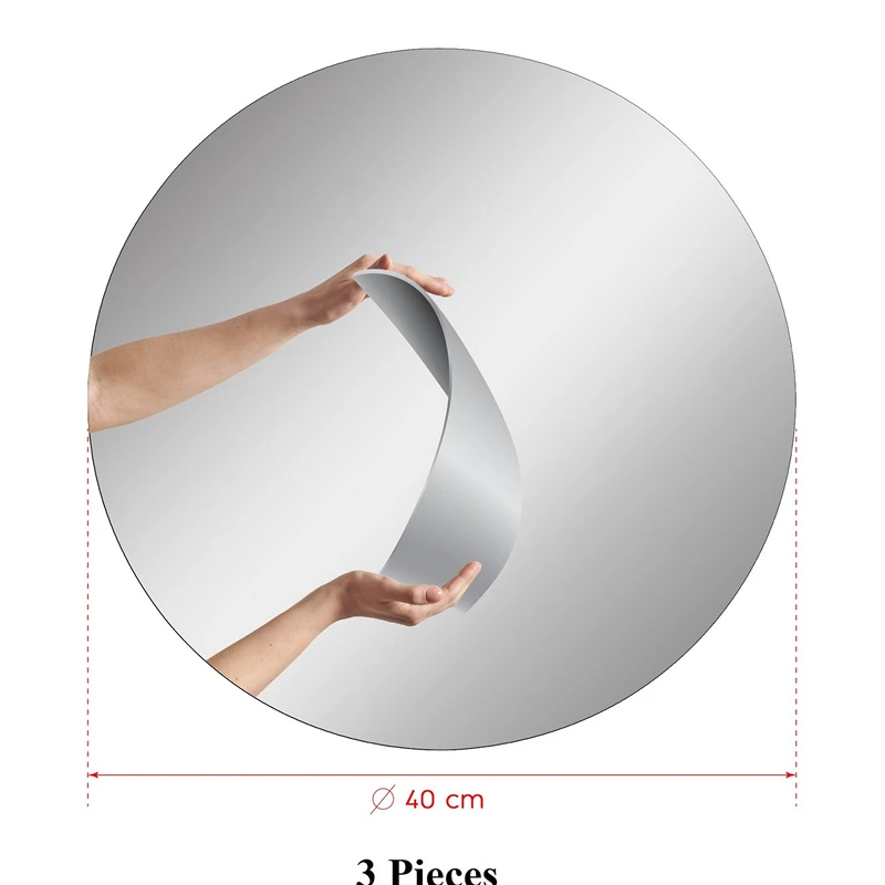 Set oglinzi rotunde, argintii, 40 cm diametru, acrilice, 3 buc [3]