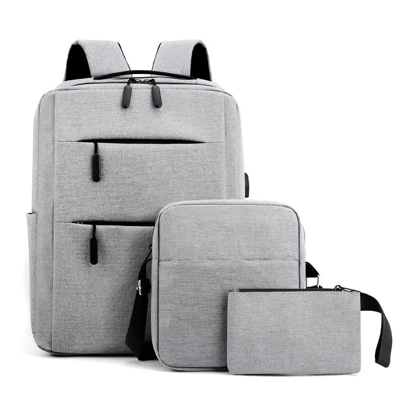 Set Rucsac Triple Power cu USB Gri [10]
