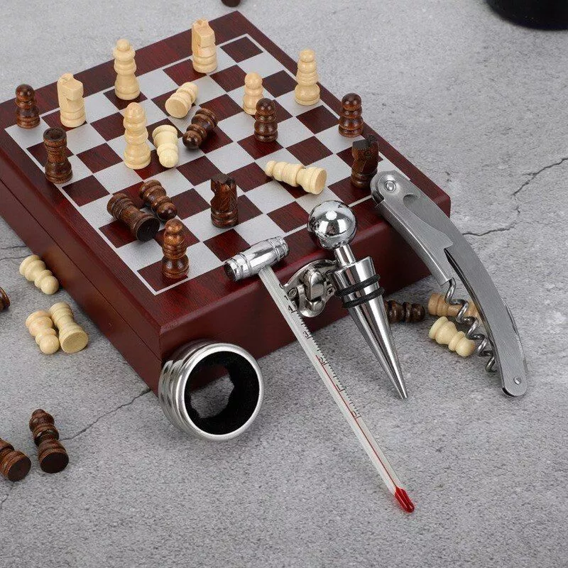 Set sah si accesorii vin Checkmate, Caseta rafinata [9]