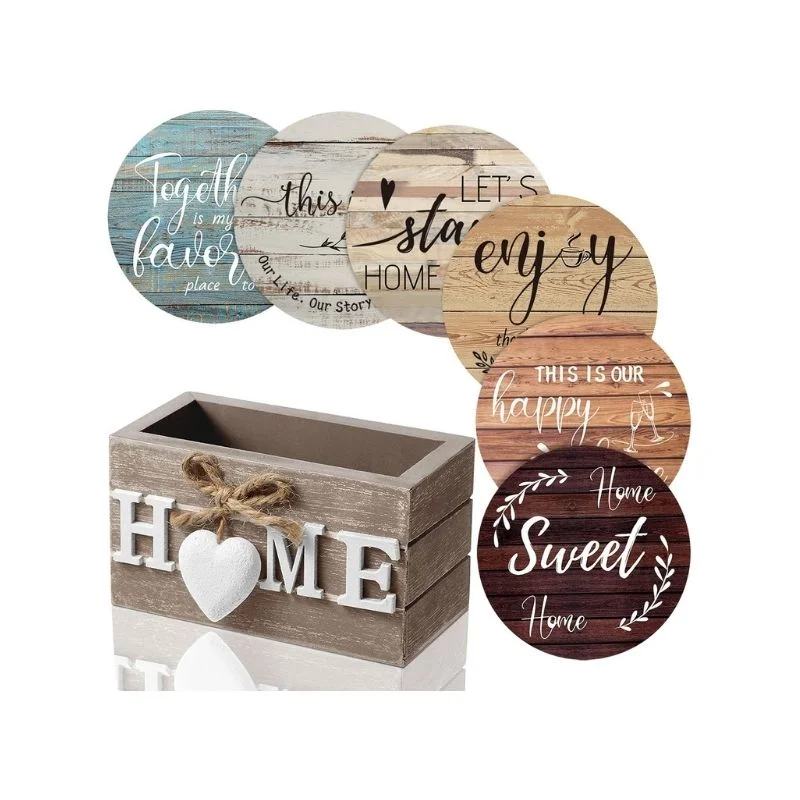 Set suporturi pentru pahare Home cu mesaje motivationale [3]