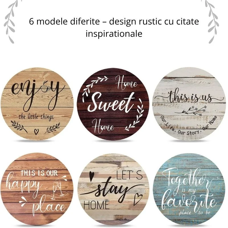 Set suporturi pentru pahare Home cu mesaje motivationale [4]