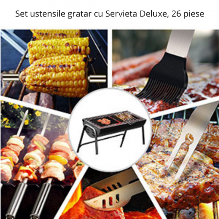 Set ustensile gratar cu Servieta eleganta, 26 piese [7]