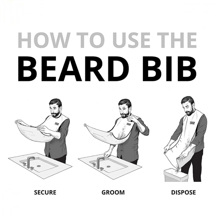 Sort de barbierit Beard Barber Bib [3]