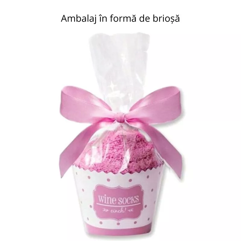Sosete amuzante Bring Me Wine Briose roz [12]