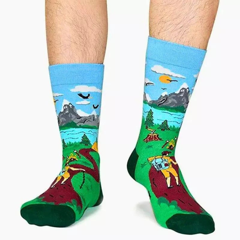 Sosete amuzante cu chef de duca I'd rather be hiking [4]