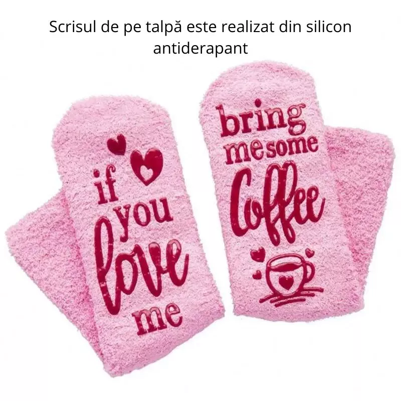 Sosete amuzante If you love me Bring Me Coffee Briose roz [7]