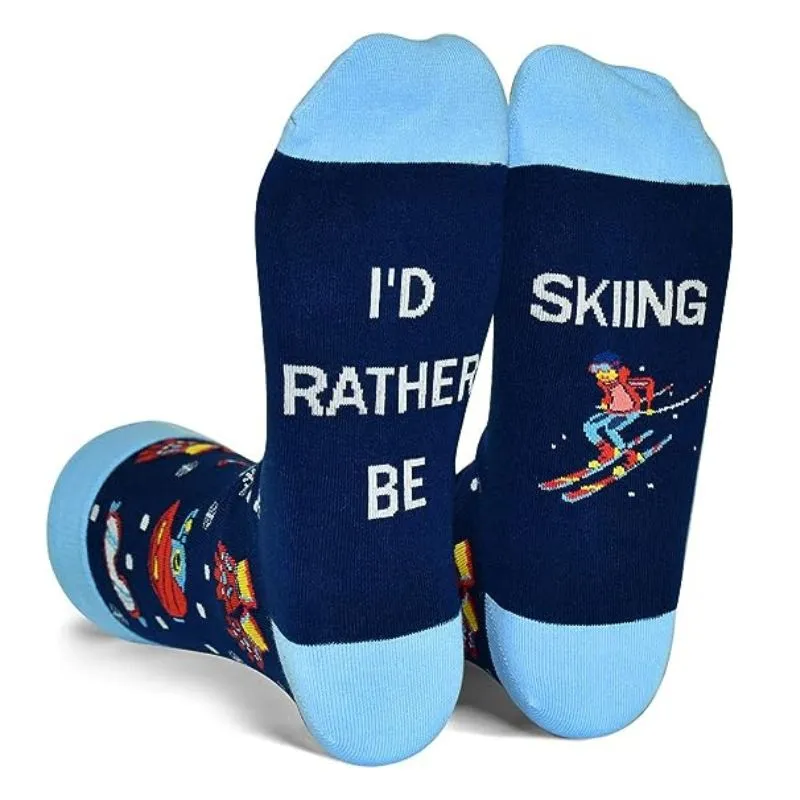 Sosete amuzante pentru schiori I'd rather be skiing [5]
