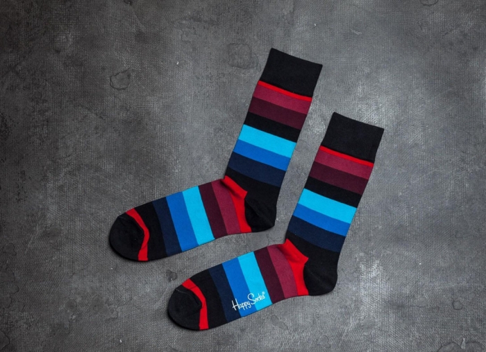 Sosete Happy Socks Negre cu Dungi [3]