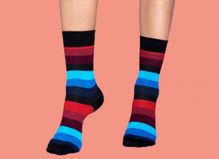 Sosete Happy Socks Negre cu Dungi [1]