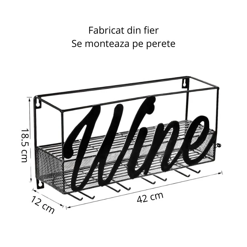 Suport de vin suspedat pentru sticle si pahare [7]