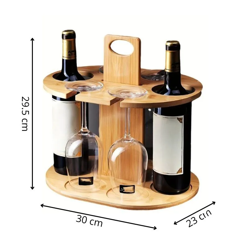 Suport din lemn pentru sticle si pahare de vin [8]