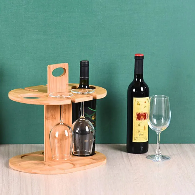 Suport din lemn pentru sticle si pahare de vin [3]