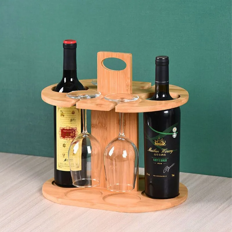 Suport din lemn pentru sticle si pahare de vin [2]