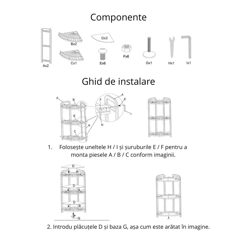 Suport organizare baie 3 rafturi compacte [5]