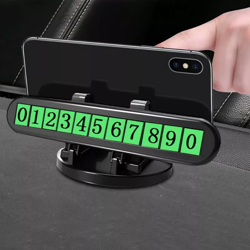 Suport telefon auto cu afisaj numar parcare temporara [2]