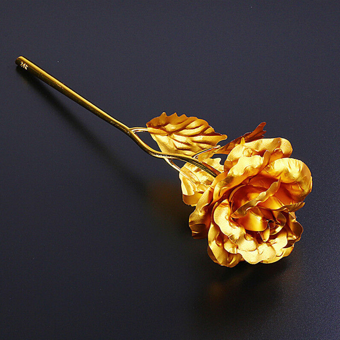 Trandafir placat cu aur 24K - model artificial [6]