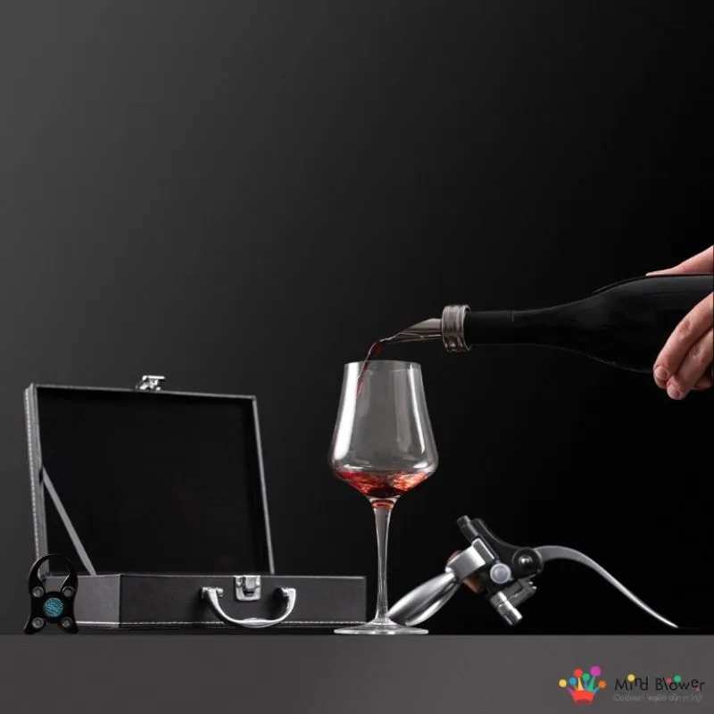 Valiza Deluxe cu accesorii de vin Premium set 9 piese [7]