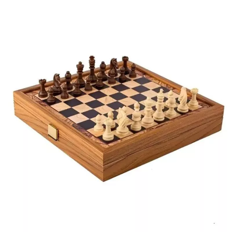 Pentru Copilul din tine - 2 in 1 Joc de table si joc de sah Caseta 27x27cm Design Traditional