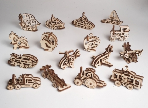 Puzzle 3D Fidget Vehicule din Lemn Ugears [6]