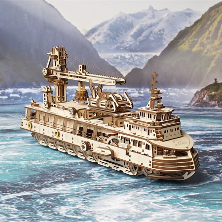 Puzzle 3D Nava de cercetare din lemn Ugears [2]