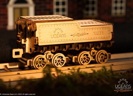 Puzzle 3D Tren V- Express cu abur din lemn Ugears [10]