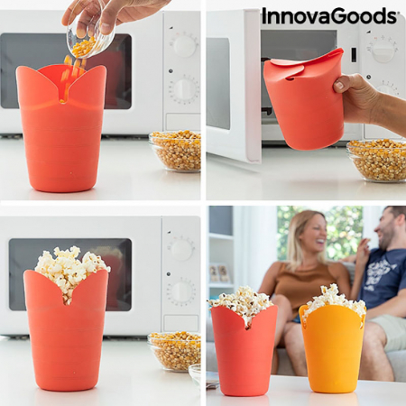 Aparat popcorn fara ulei, Popbox pliabil, din silicon [2]
