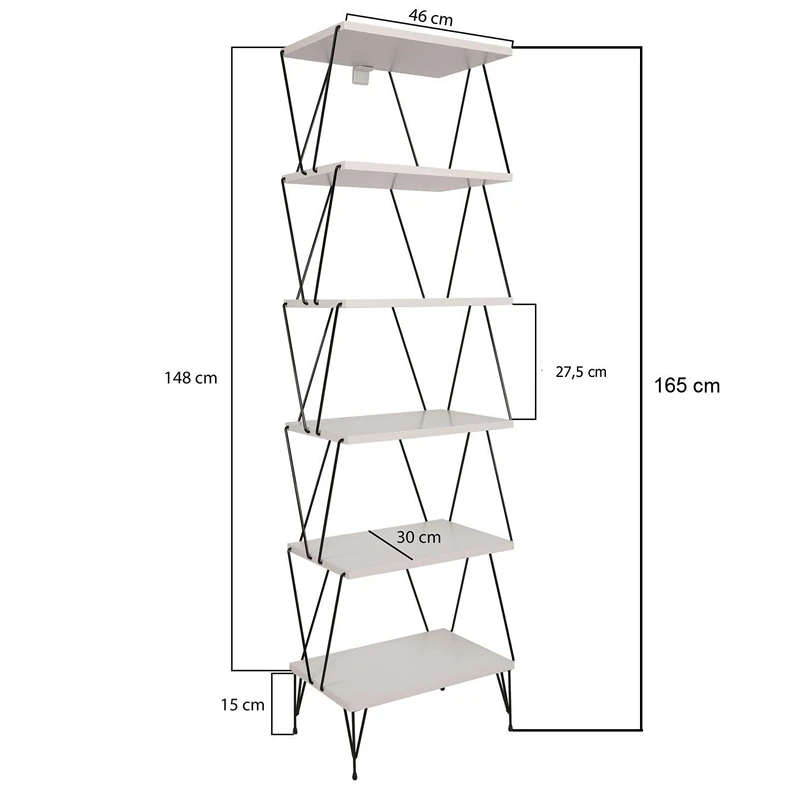 Balaban Biblioteca alba moderna cu rafturi, organizare eficienta [1]