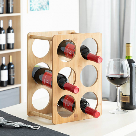 Cadouri pentru Sefi - Bamboo Rack pentru 6 sticle de vin