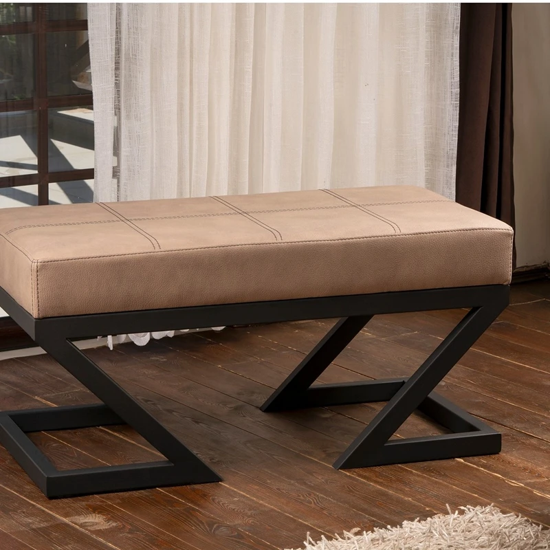 Bancheta Ago mink, structura metalica, piele ecologica, design elegant [0]