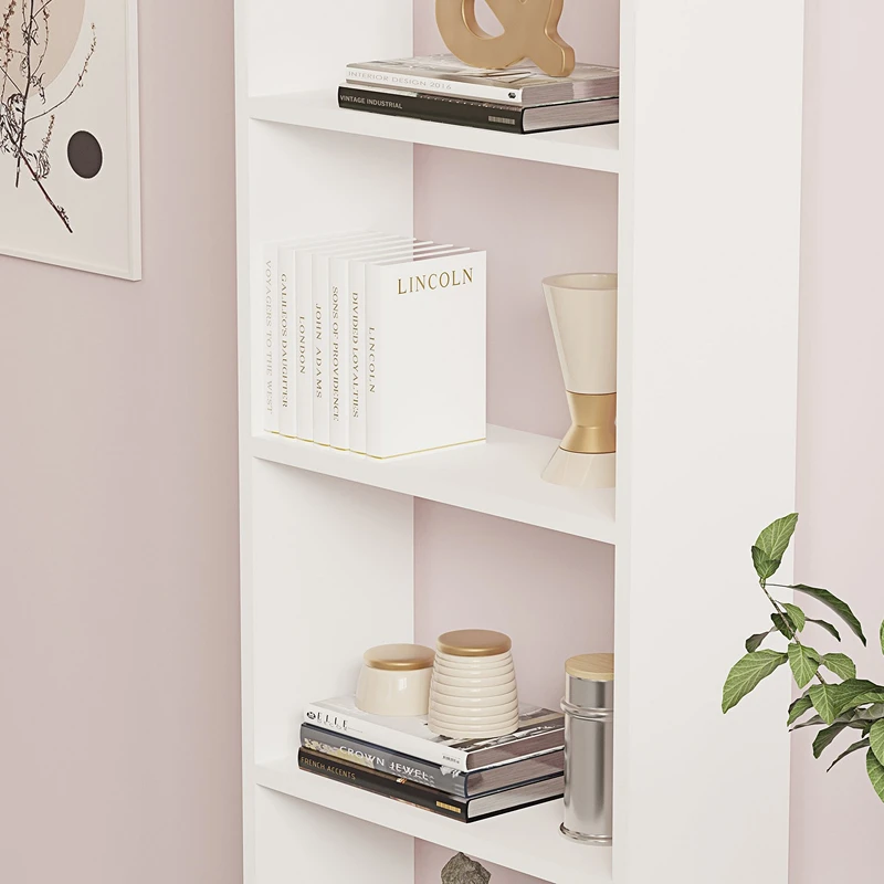 Biblioteca New, alb, spatii deschise, design minimalist, 160 cm [5]