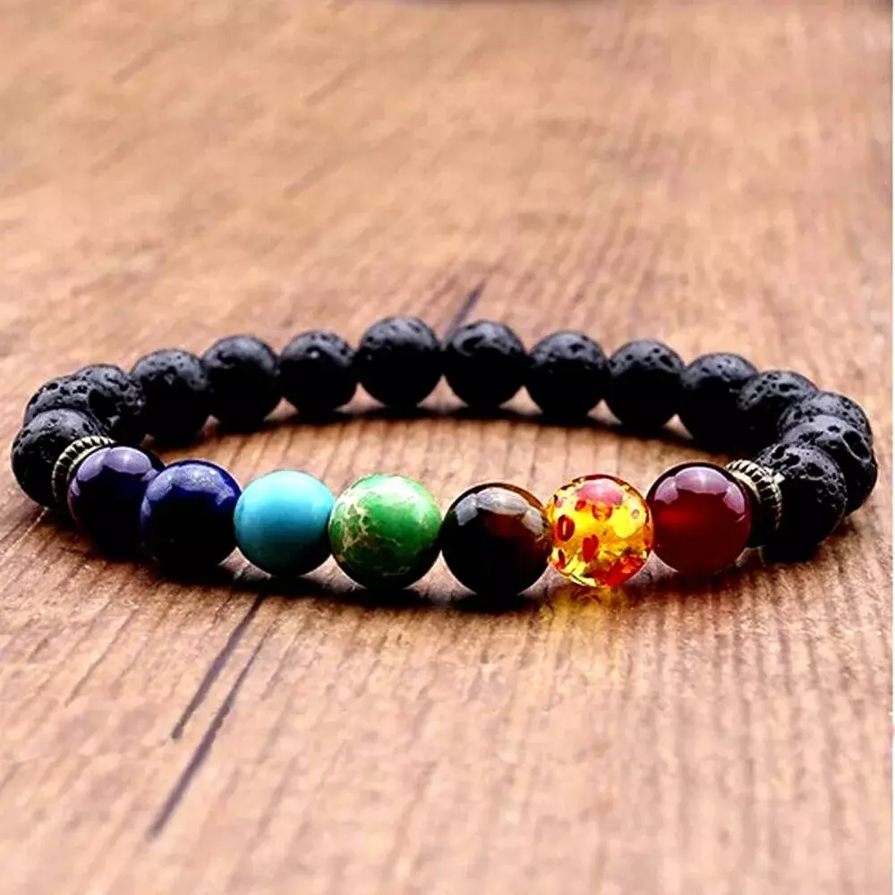 Bratara energetica aromaterapie, 7 Chakre, roca vulcanica [1]
