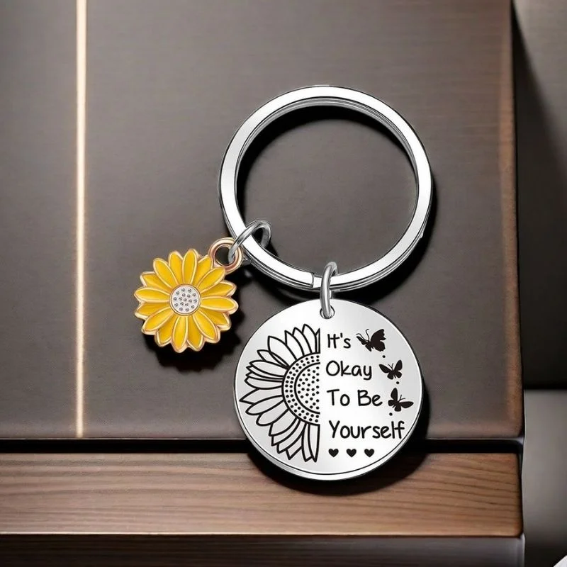 Cadouri pentru Mama - Breloc motivational cu floare