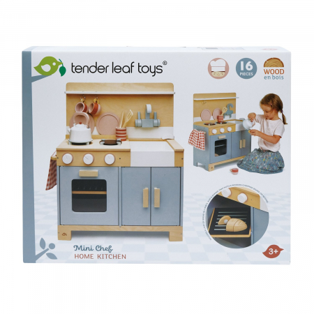 Bucatarie din lemn pentru copii, Mini Chef Home Kitchen, 16 piese [6]