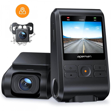 Camera auto DVR Dubla Apeman C550, Full HD, Bord si Spate, Detector miscare, Mod parcare, Filmare in bucla [7]