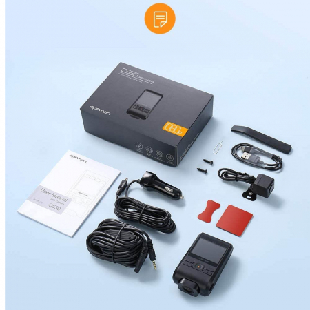 Camera auto DVR Dubla Apeman C550, Full HD, Bord si Spate, Detector miscare, Mod parcare, Filmare in bucla [6]