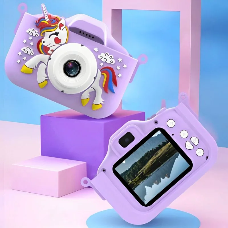 Cadouri Paste - Camera foto pentru copii Smart Fun Unicorn, 96 MP, Ecran 2.0 inch, 64 GB SD, 1080P HD