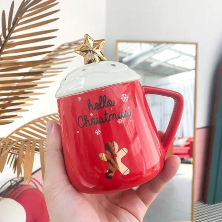 Cana Cadou cu lingurita, Hello Christmas, 450 ml [5]