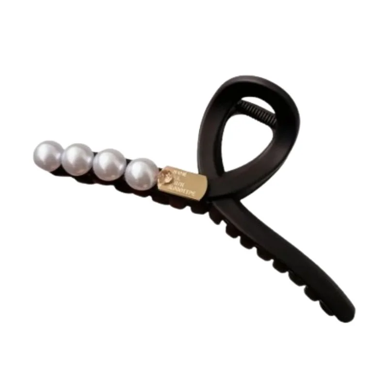 Cleste de par negru cu perle decorative [3]