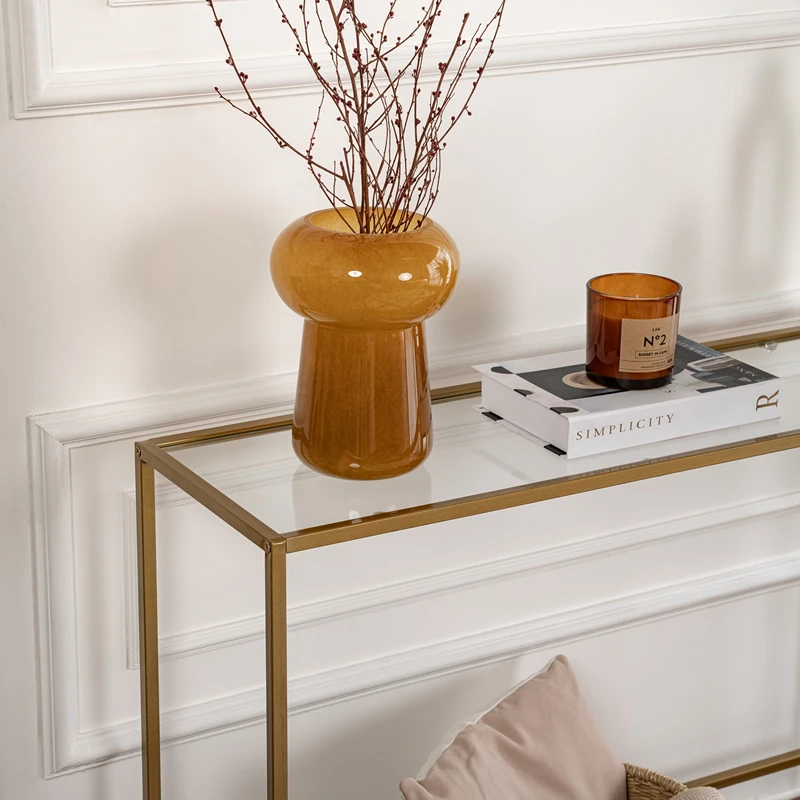 Comoda Canvas aurie, design modern, blat din sticla securizata [4]