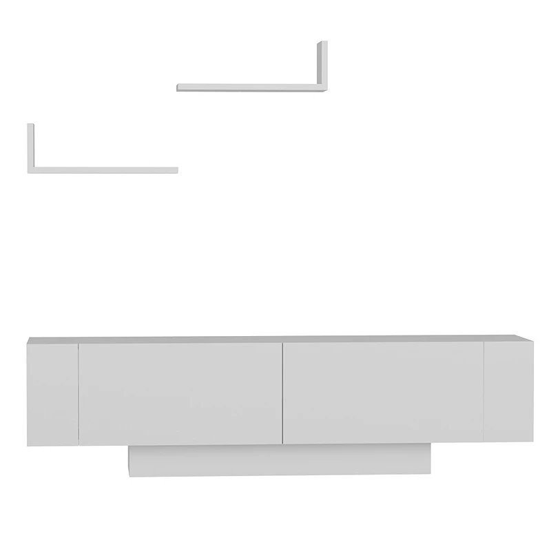 Comoda TV Ekol, alba, 150 cm, design modern cu spatii de depozitare [5]