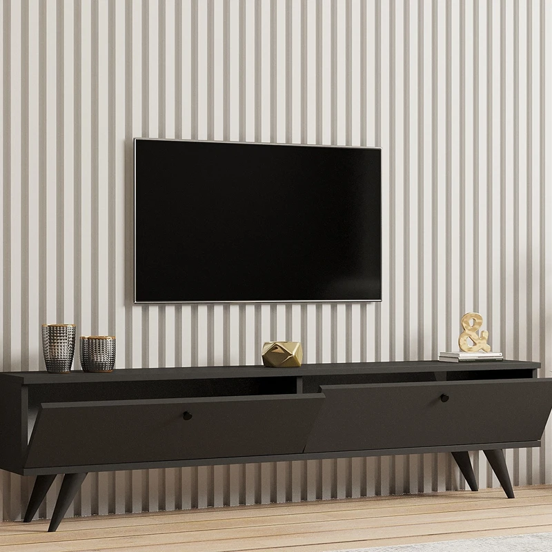 Comoda TV Paris, design elegant, antracit, compartimente deschise si inchise, 160 cm [1]