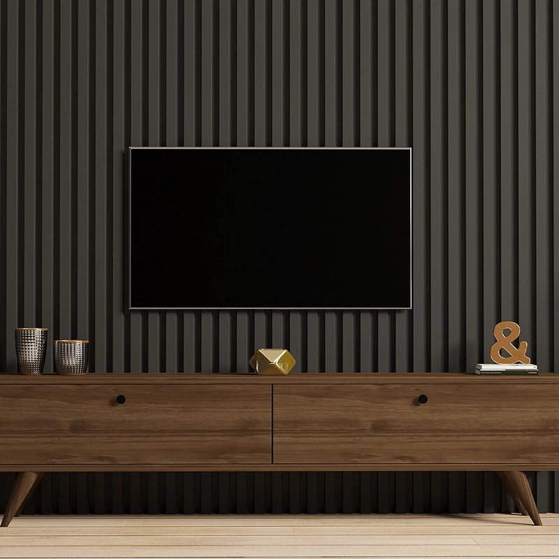 Comoda TV Paris, stil modern, finisaj nuc, spatii multiple de depozitare, 160 cm [0]