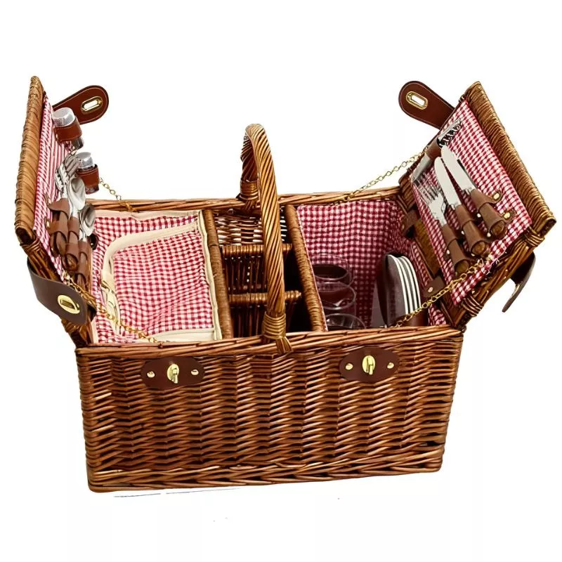 Cos picnic 4 persoane Saint Germain Vichy Rouge [3]