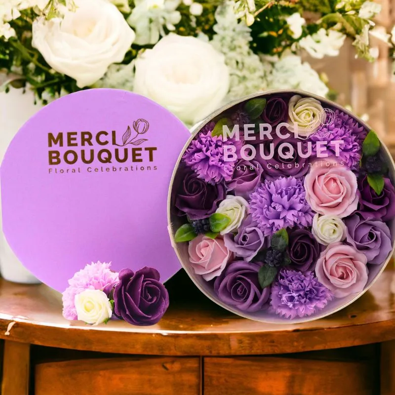 Cutie Cadou cu Flori de Sapun Lavanda [0]