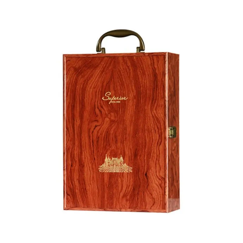 Cutie de vin Wood Deluxe pentru 2 sticle cu accesorii de vin incluse Vinluxe Elite [11]