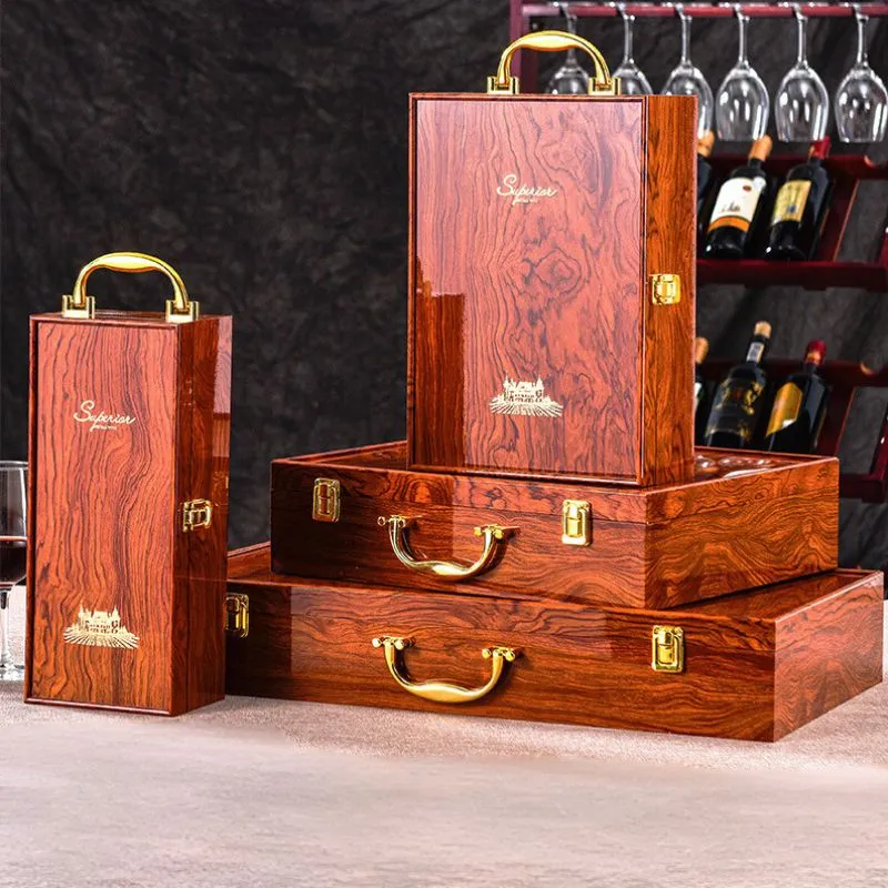 Cutie de vin Wood Deluxe pentru 2 sticle cu accesorii de vin incluse Vinluxe Elite [8]