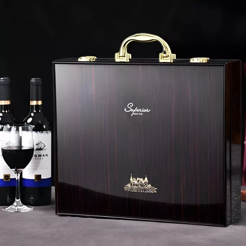 Cutie de vin XL Wood Deluxe pentru 4 sticle Majesty [3]