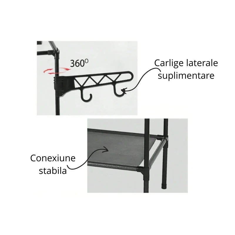 Dulap pliabil haine cu structura metalica si rafturi multiple [4]